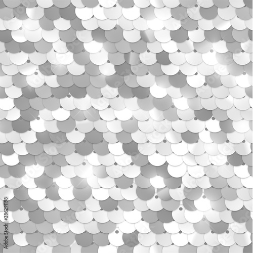 3D Fototapete Silber - Fototapete Seamless silver texture of fabric with sequins
