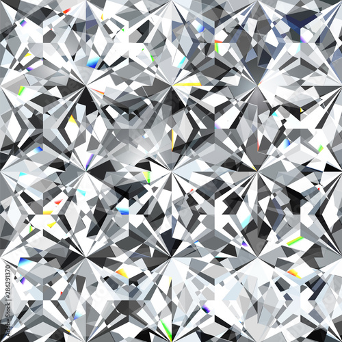 Seamless diamond pattern - vector illustration of crystallic background