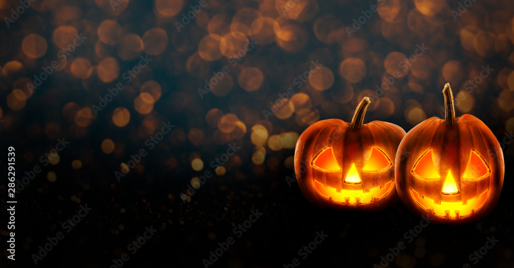 A scary pumpkin and full moon standing in the forest at night HD wallpaper  download