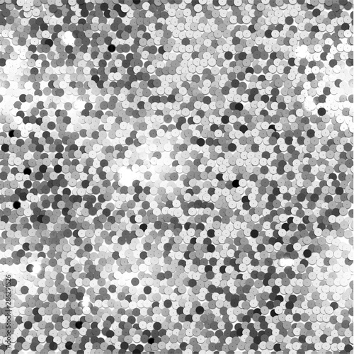 Seamless silver texture of fabric with sequins