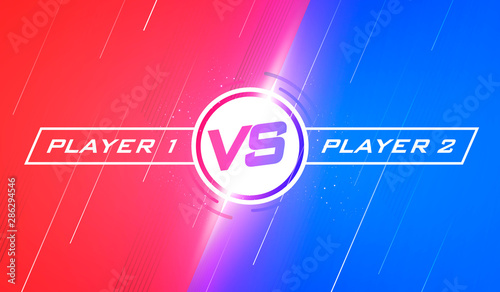 Vector illustration versus screen design. Flat modern battle template design for sport and games