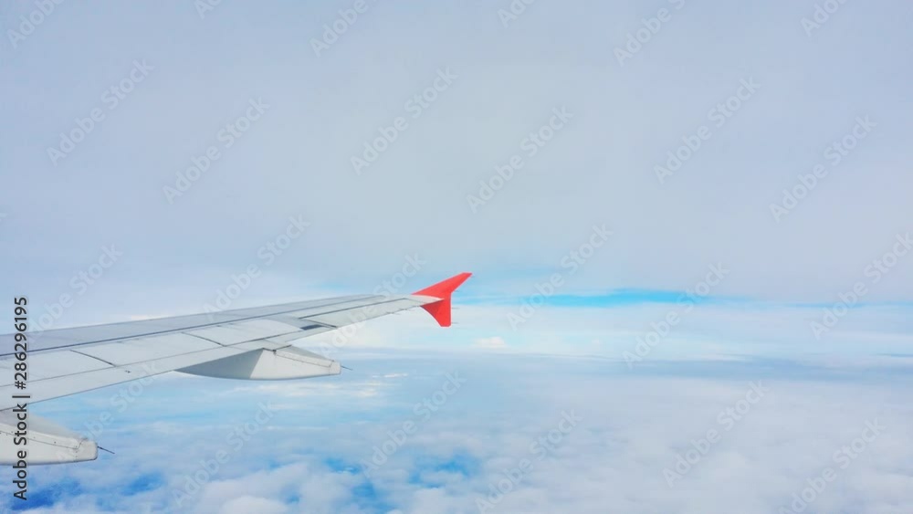Airplane wing from window Airplane wing from window