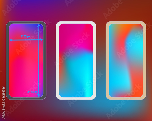 Mesh, multicolor phone backgrounds kit. photo