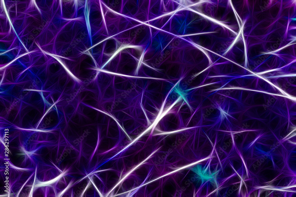 Neuron brain cells abstract background. Neurons connections backdrop painted in blue color.