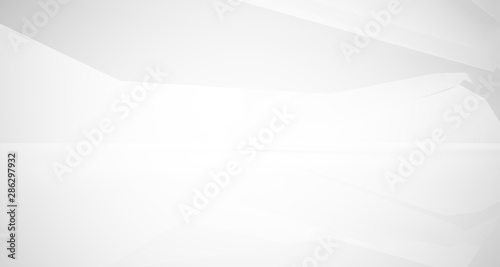 White smooth abstract architectural background. 3D illustration and rendering