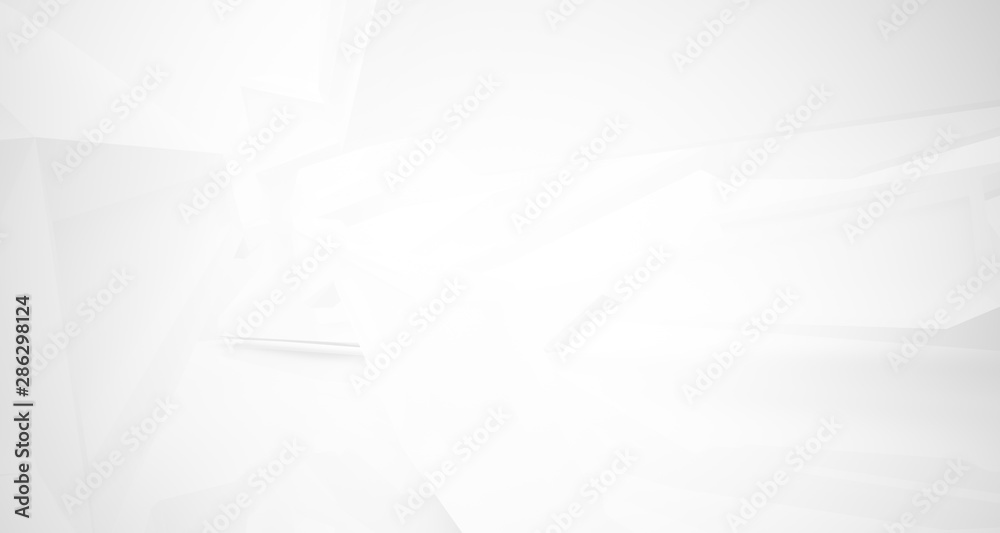 Fototapeta premium White smooth abstract architectural background. 3D illustration and rendering