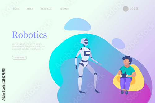 Landing page with Happy school children performing various activities