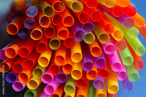abstract close-up colorful straw for background © Pcess609