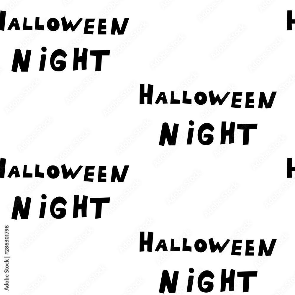 Fototapeta premium Seamless pattern with halloween carved jack faces silhouettes on black background. Can be used for scrapbook digital paper, textile print, page fill. Vector illustration