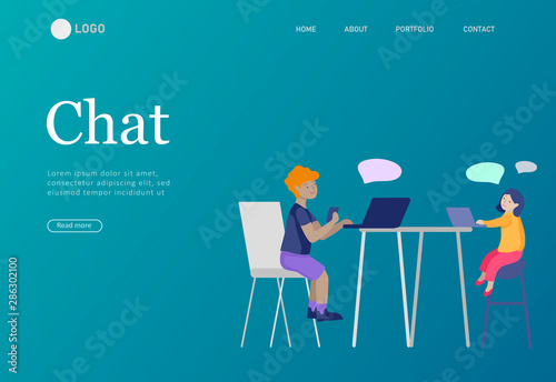 Landing page with Happy school children performing various activities