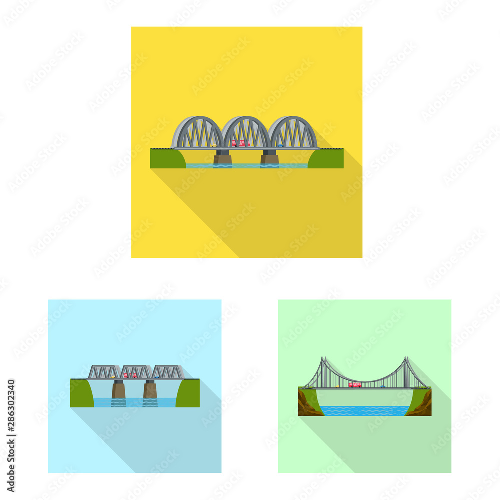 Isolated object of bridgework and bridge logo. Set of bridgework and landmark stock symbol for web. Isolated object of bridgework and bridge logo. Set of bridgework and landmark stock symbol for web.