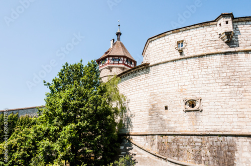 Schaffhausen, Munot, Festung, Turm, Aussichtspunkt, Altstadthäuser, Rhein, Spazierweg, Sommer, Ostschweiz, Schweiz