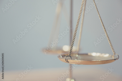 Obraz na plátně Law and justice, Legality concept, Close up of scales symbol of Justice