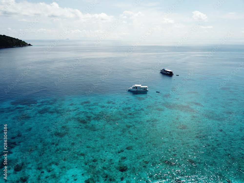 Aerial view of Similan island in Thailand