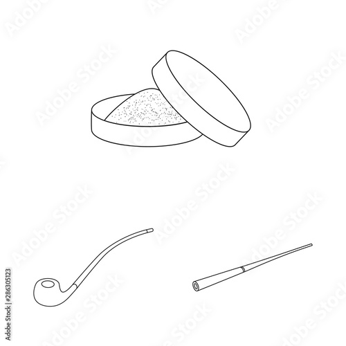 Vector illustration of health and nicotine sign. Set of health and statistics vector icon for stock.