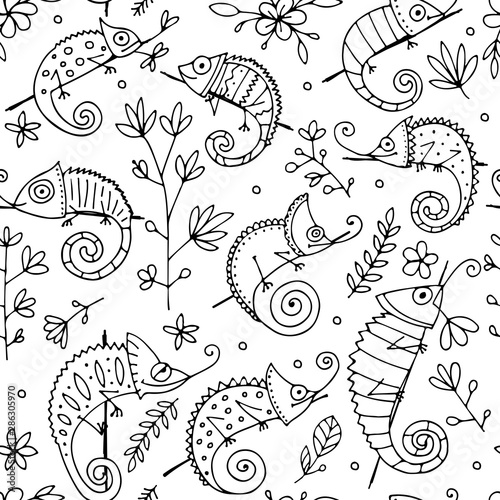 Chameleon collection  seamless pattern for your design