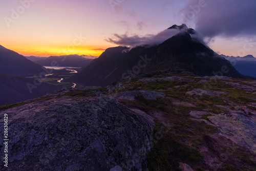 An amazing landscape from Litlefjellet mountains in Romsdal, very close to Andalsnes. photo