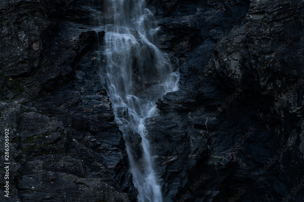 The beautiful Stigfossen waterfall situated at the beginning of Trollstigen.