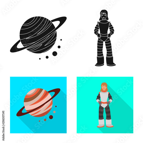 Vector design of astronomy and technology icon. Collection of astronomy and sky stock symbol for web.