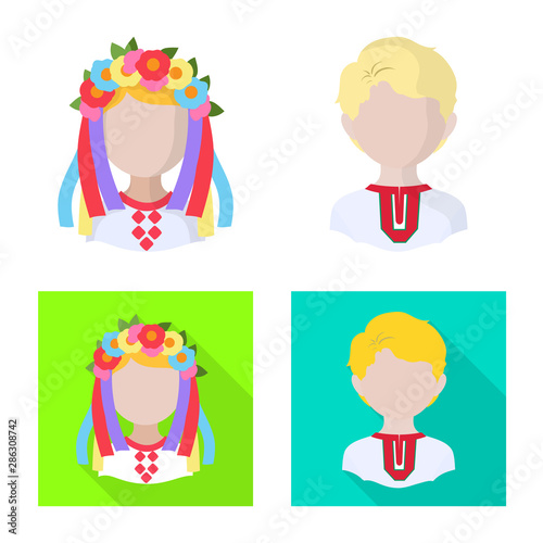 Vector design of imitator and resident sign. Collection of imitator and culture stock vector illustration.