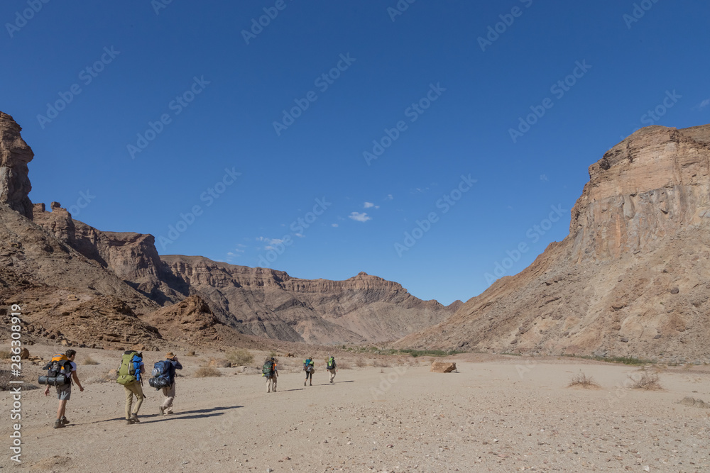 Hiking in the fish river canyon Namibia