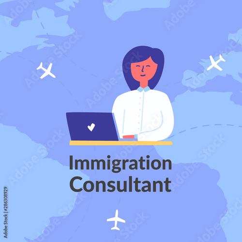 Advertising poster words immigration consultant