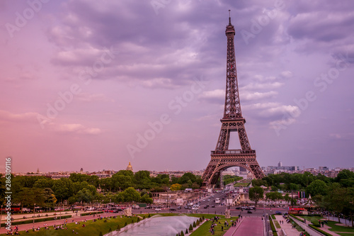 Pink Evening near the Eiffel Tower