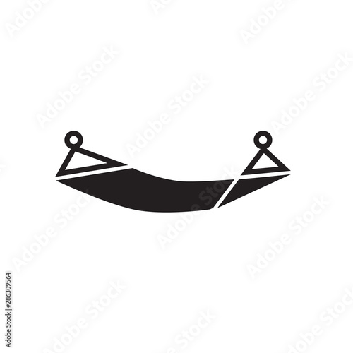 black hammock icon- vector illustration