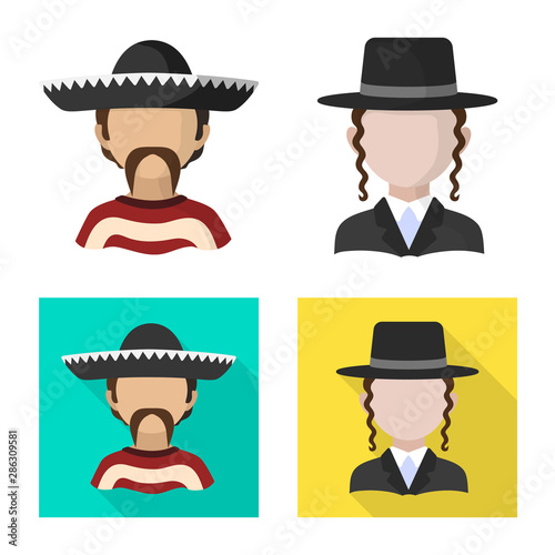 Vector design of imitator and resident symbol. Collection of imitator and culture stock symbol for web.