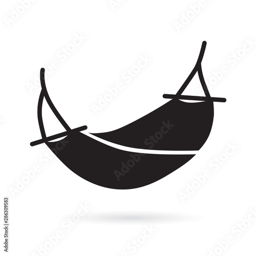 black hammock icon- vector illustration