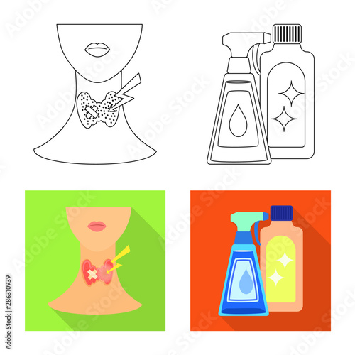 Vector illustration of medical and pain icon. Collection of medical and disease stock symbol for web.