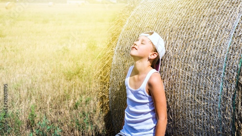 Fototapeta Naklejka Na Ścianę i Meble -  happy childhood  .  Summer in the country  . 
