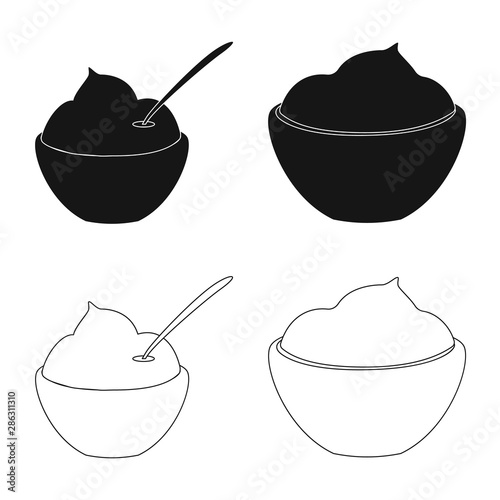 Vector illustration of taste and product icon. Set of taste and cooking stock symbol for web.