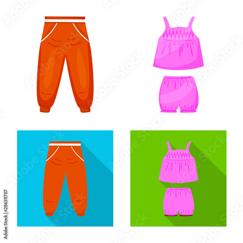 Vector illustration of fashion and garment symbol. Collection of fashion and cotton stock symbol for web.