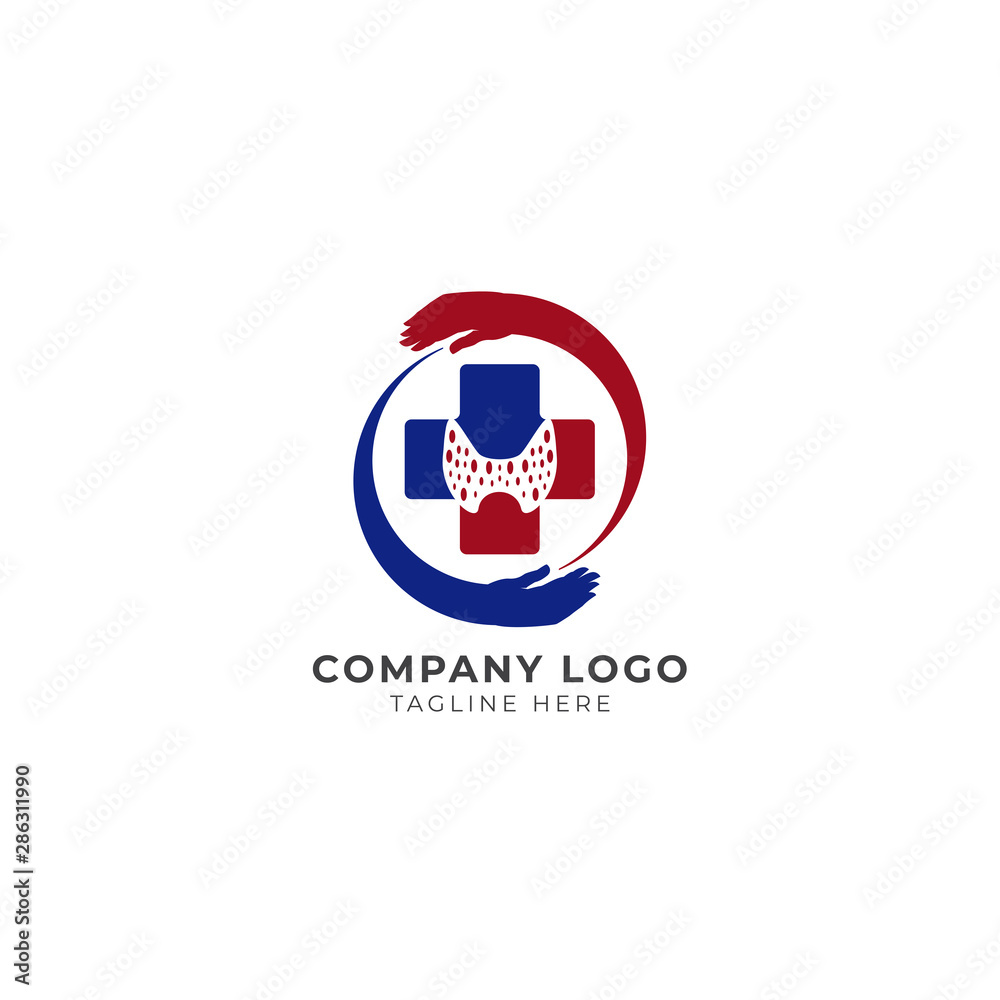 thyroid health care logo vector icon ilustration thyroid health care logo vector icon ilustration