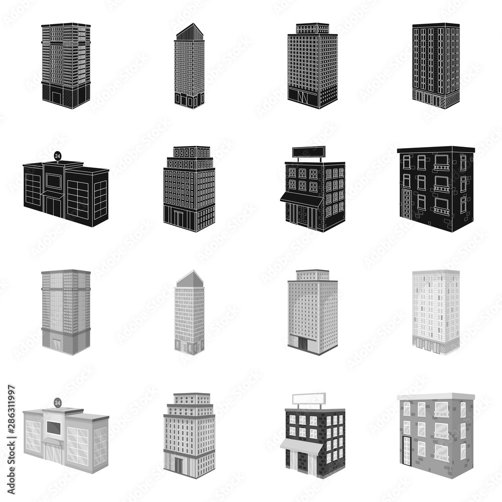 Vector design of construction and building icon. Set of construction and estate stock vector illustration.