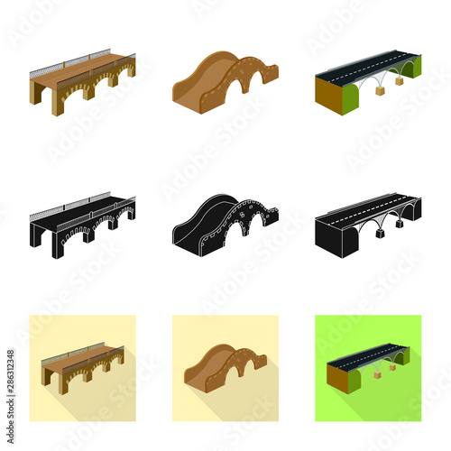 Vector illustration of connection and design symbol. Collection of connection and side vector icon for stock.