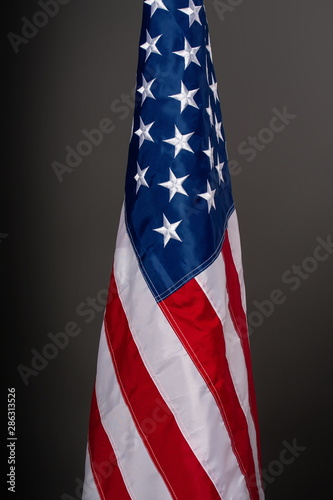 USA flag on a dark background