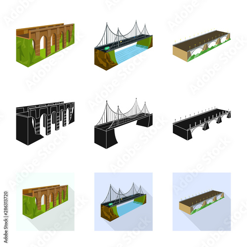Isolated object of connection and design logo. Collection of connection and side stock vector illustration.