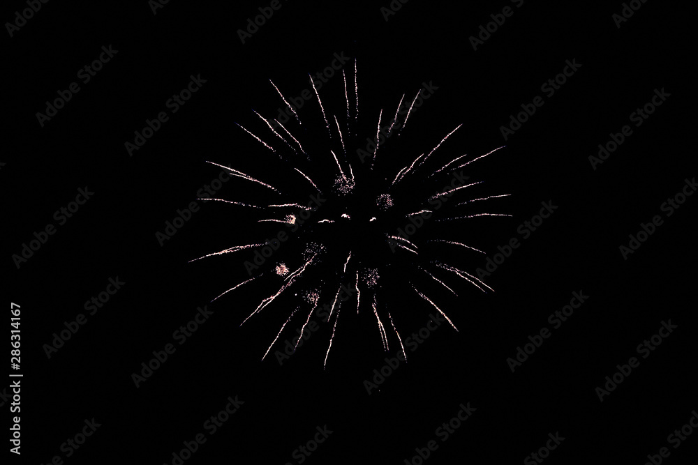 isolated fireworks on a black night background isolated fireworks on a black night background