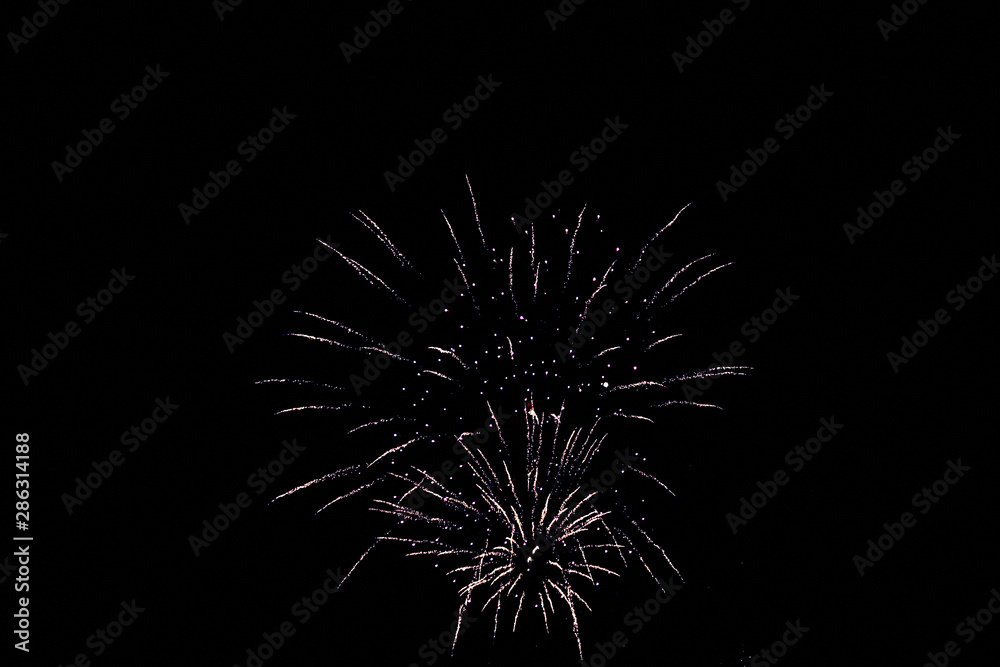 isolated fireworks on a black night background isolated fireworks on a black night background