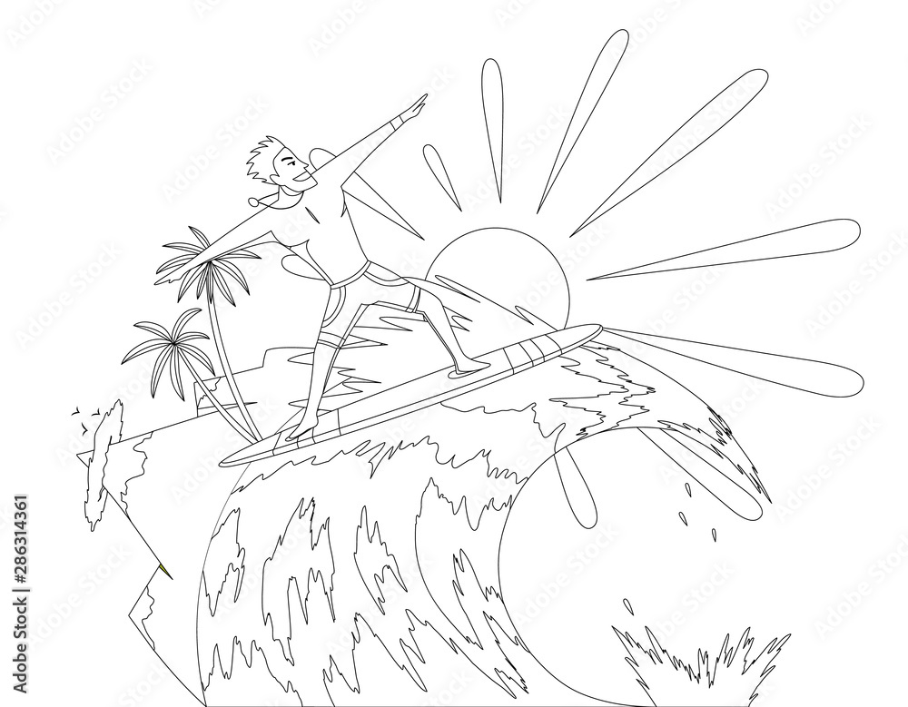 ride your wave coloring page in pdf