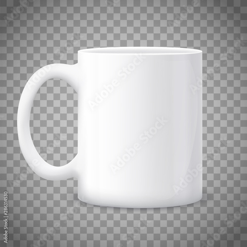 White blank mug isolated on a transparent background