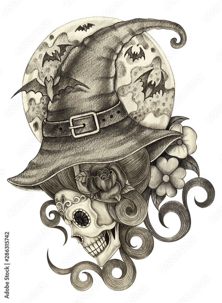 Halloween Witch Drawing