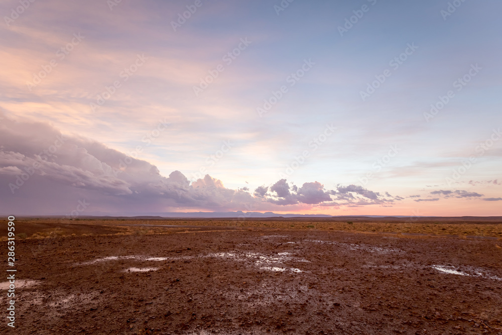 Sunset after rain storm in the desert Sunset after rain storm in the desert