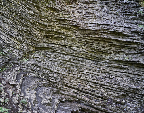 Detail of a horizontal fold with a disturbance in the limestone, Muschelkalk of the Bavarian Alps, Triassic photo