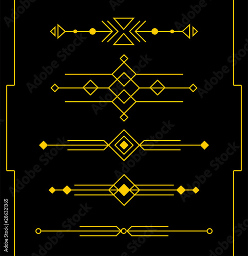 Beautiful collection of modern art deco dividers vector