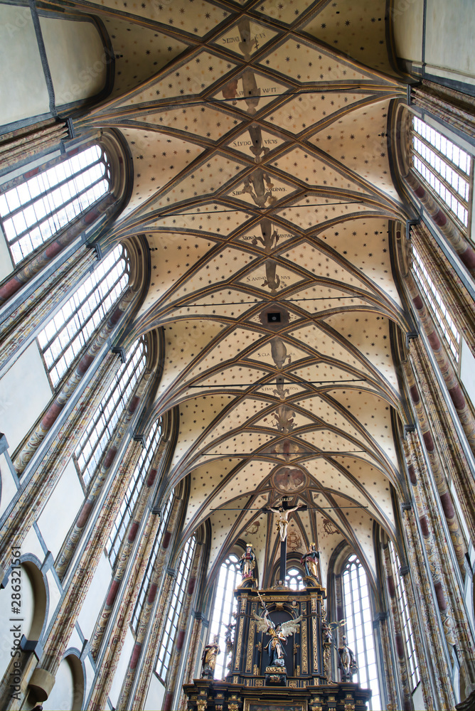 Below view of the ceiling at Saint Vitus Cathedral, Prague