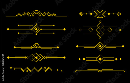 Beautiful collection of modern art deco dividers vector