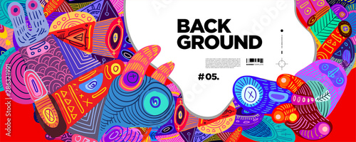 Colorful Abstract Banner Template with Dummy Text for Web Design, Landing page, and Print Material.